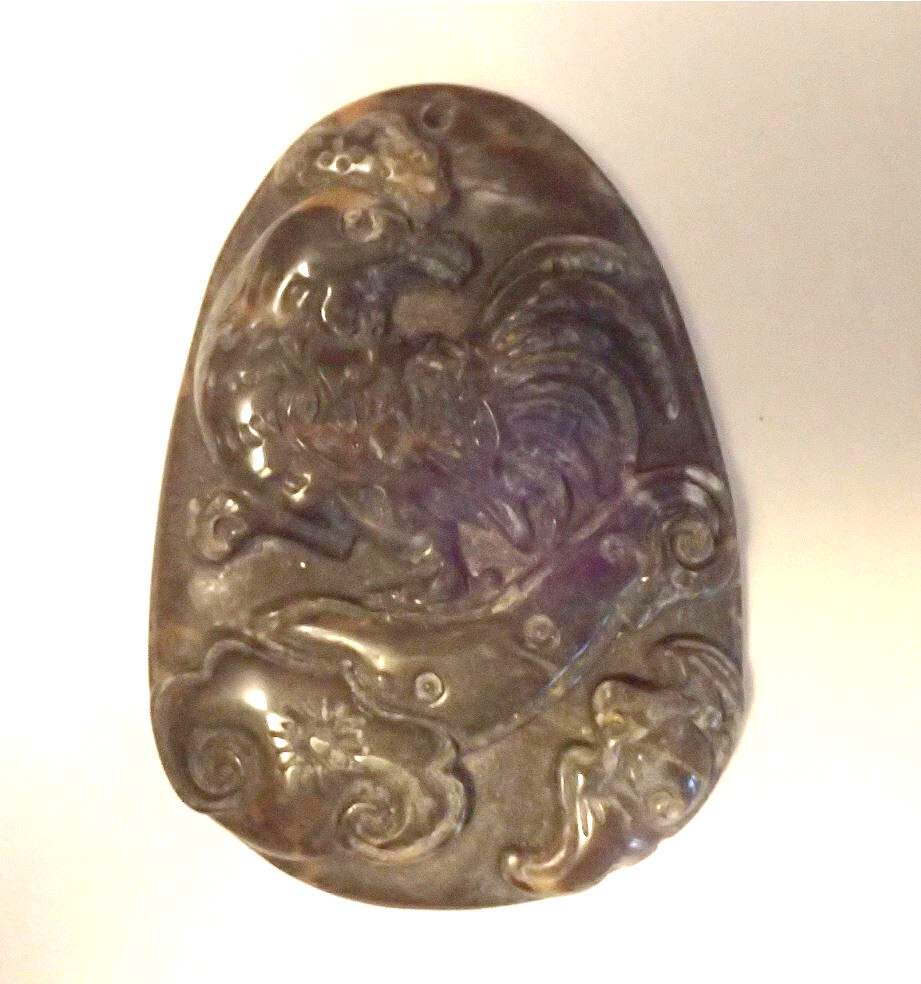 Hand Carved Rooster Pendant 2 inch