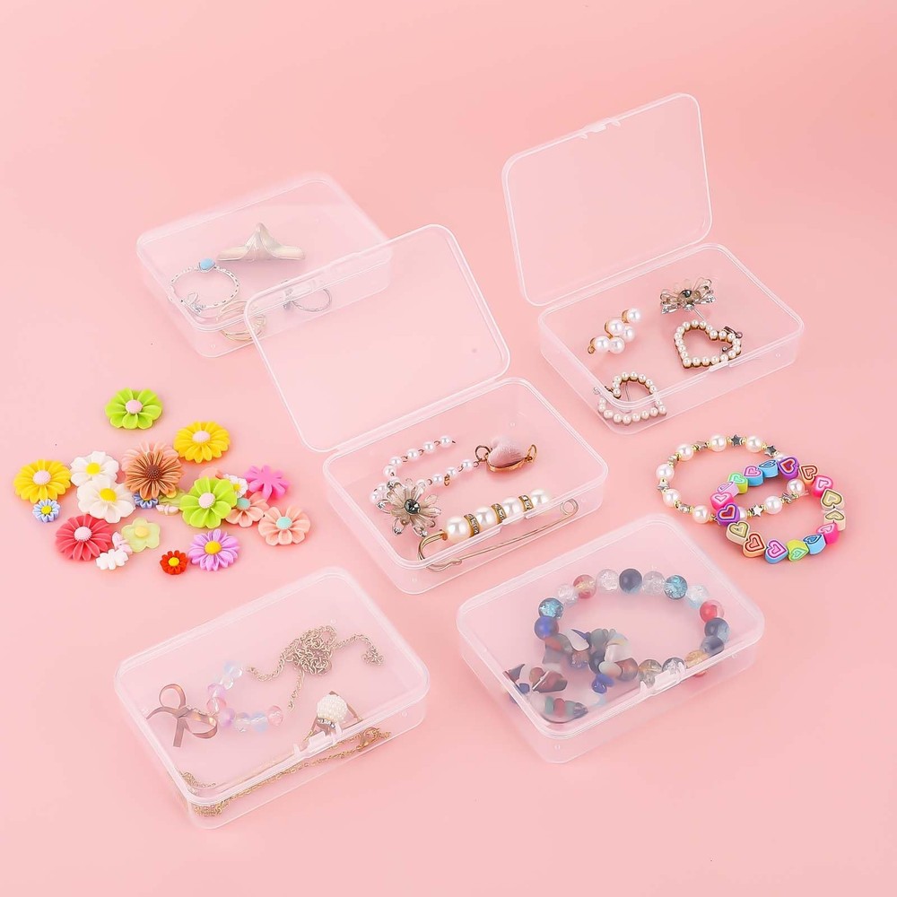 5 Pcs Mini Plastic Storage Containers with Lid, Small Storage Containers Trav...