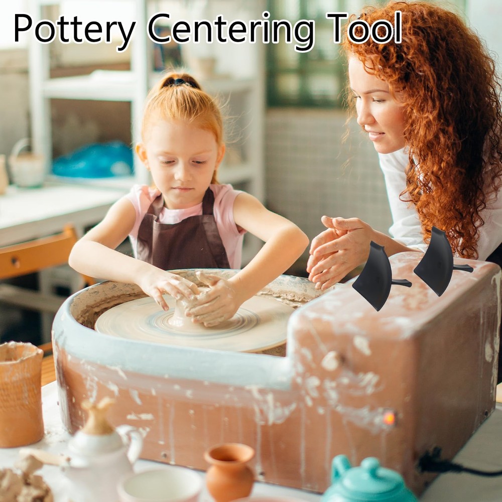 2 Pack Clay Centering Tool for Pottery - Wheel Throwing Shaping Aid, grey