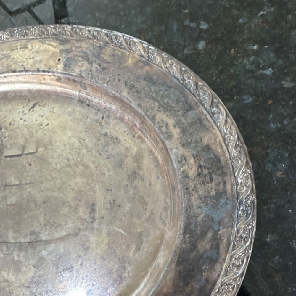 Wm. Rogers & Son Silverplate Spring Flower Oval Platter Tray Post-1940