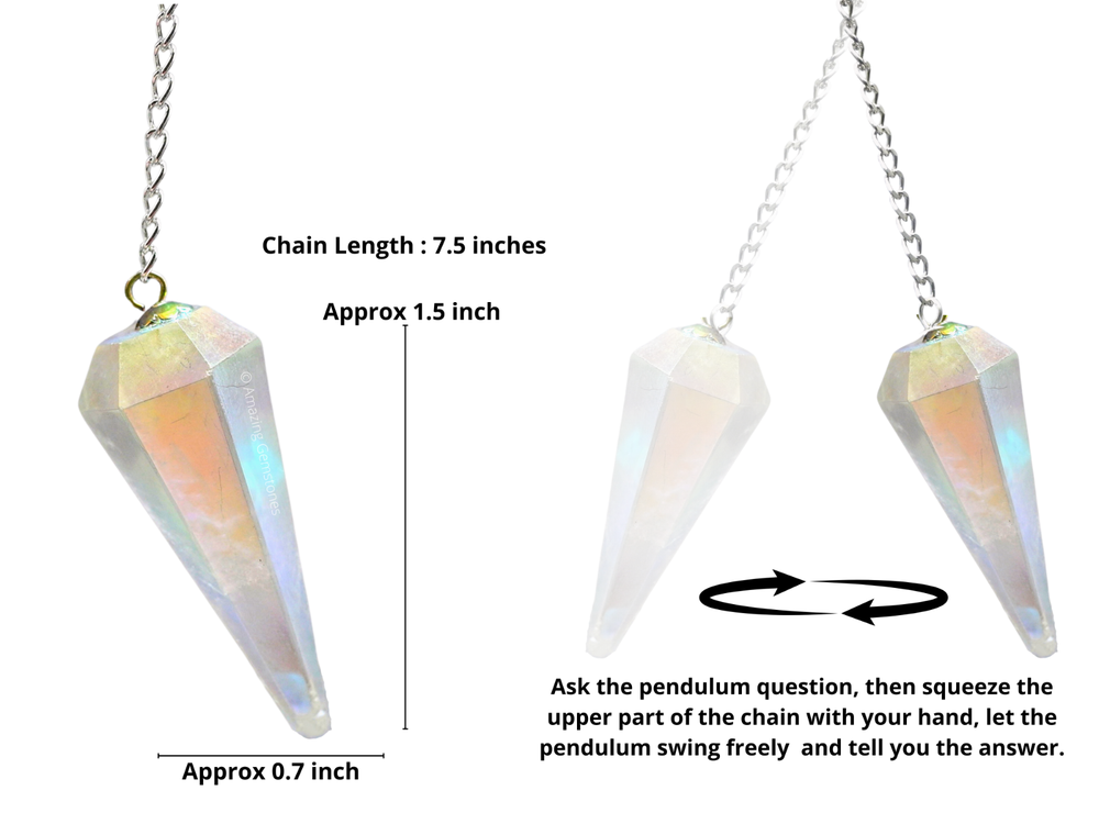 Angel Aura Quartz Dowsing Crystal Pendulum