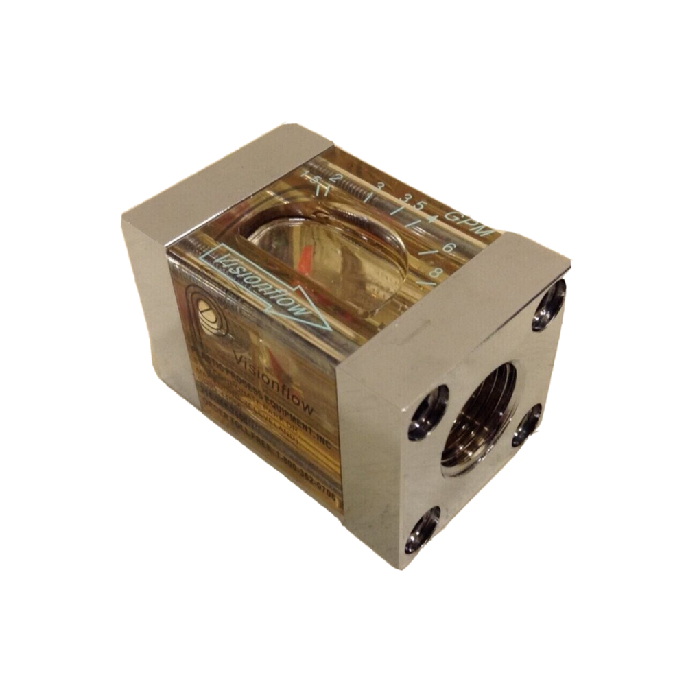 Visionflow VF4A3G Plastic Process Equipment Water Flow Meter 3 GPM 1/2" NPT Pipe