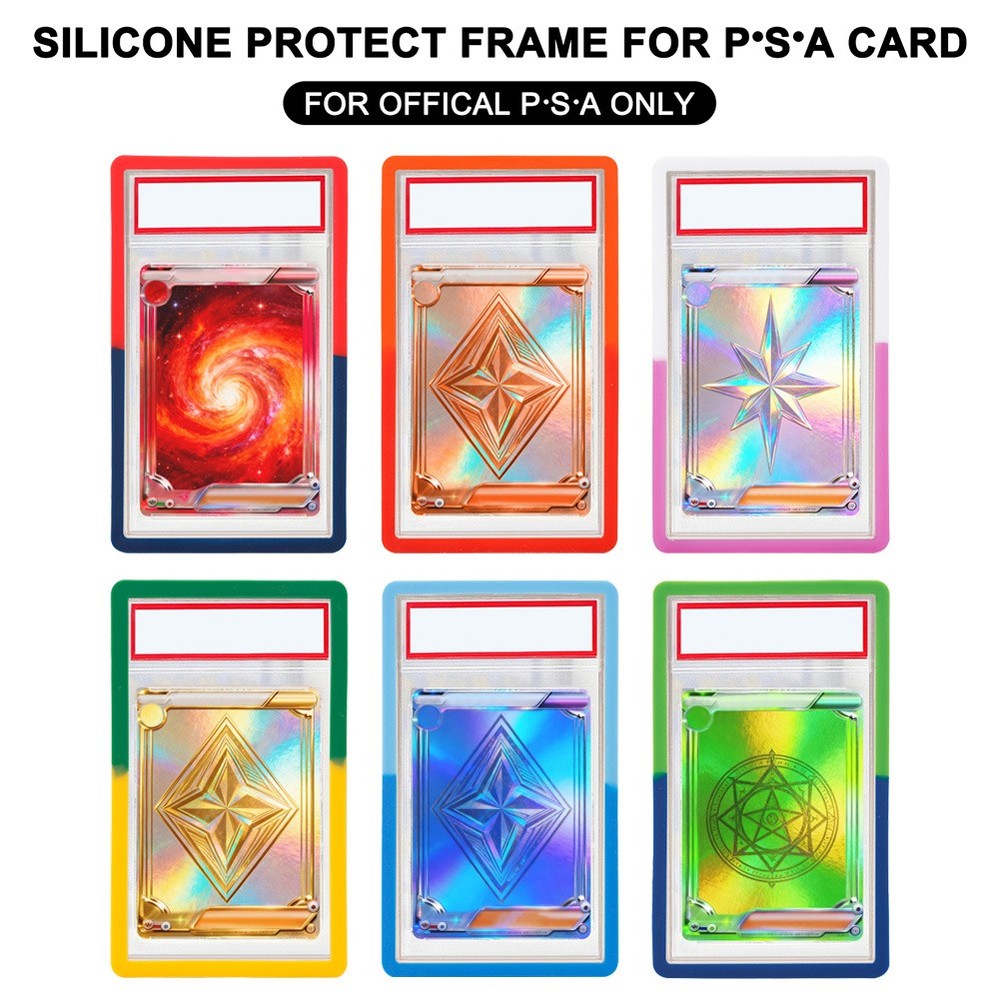 6PCS PSA Gradient Graded Card Slab Bumper Guard Protector Sillcone -STACKABLE