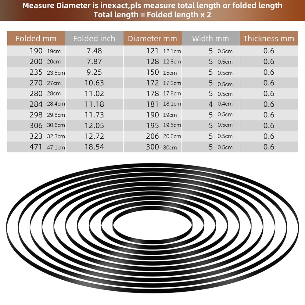 New 10pcs Turntable Belt Different Specifications Rubber Belt Replace Turntable