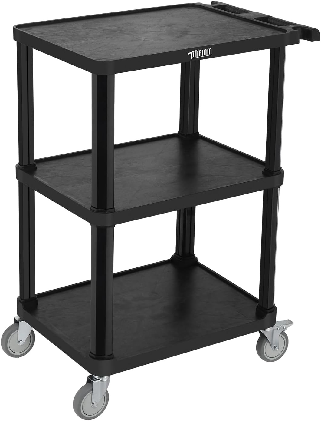Heavy Duty 3-Tier Plastic Service Utility Cart Rolling Flat Cart with Wheels New
