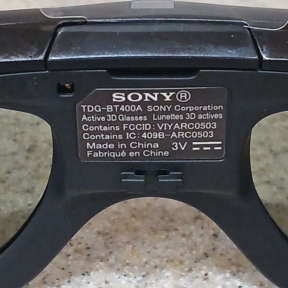 Sony TDG-BT400A Active 3D Glasses Black *Missing Nose Support*