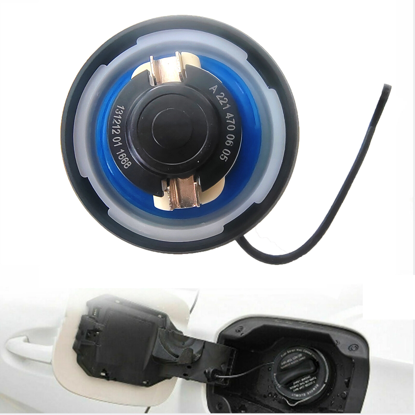 US Genuine For Mercedes Benz Fuel Gas Tank Filler Cap With Strap OEM #2214700605