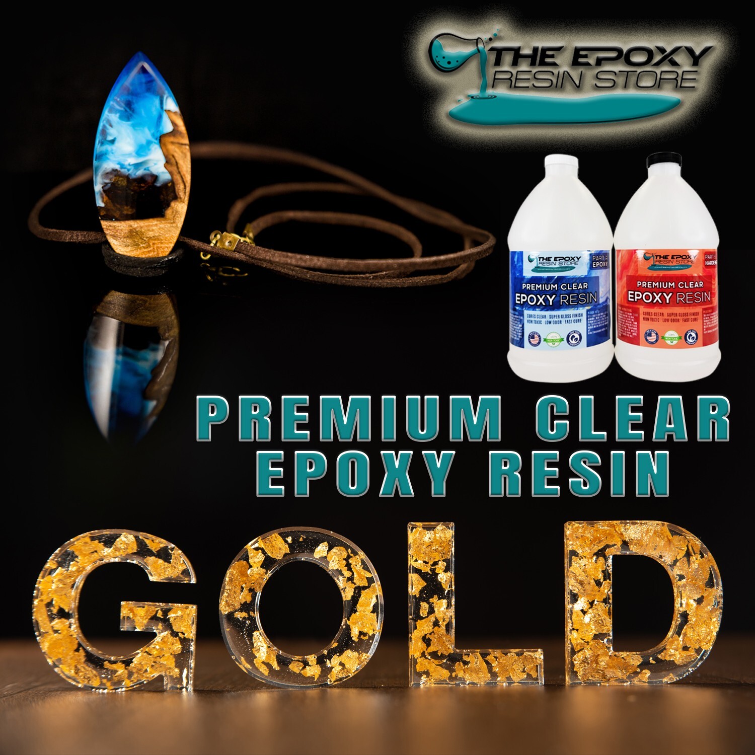 Clear epoxy resin, two part kit, easy mixing, crafts, tabletop epoxy- 1 Gal Kit