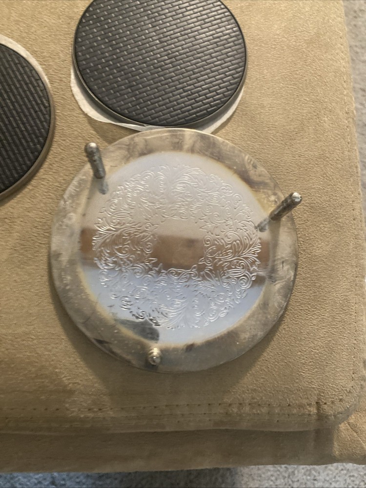 Silverplated Embossed Coasters