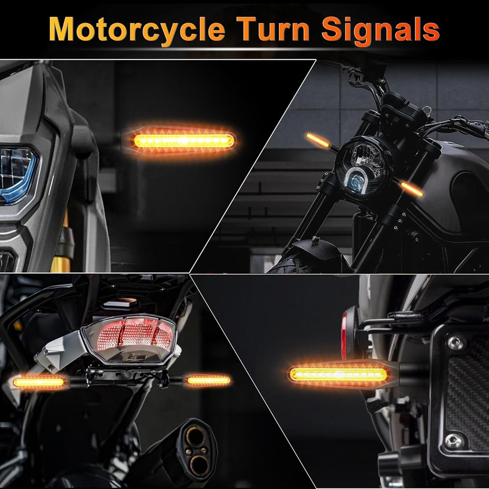 Universal 4PCS Motorcycle Led Turn Signal Indicator Blinker Amber Lights Durable