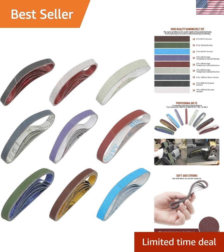 Durable 45-Pack Knife Sharpener Belts for Work Sharp – Enhanced Edge Performance