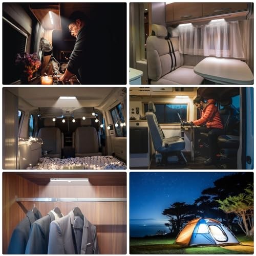 3 Pack Motion Sensor RV Step Lights, 10 LED Battery Operated 7.5 White light