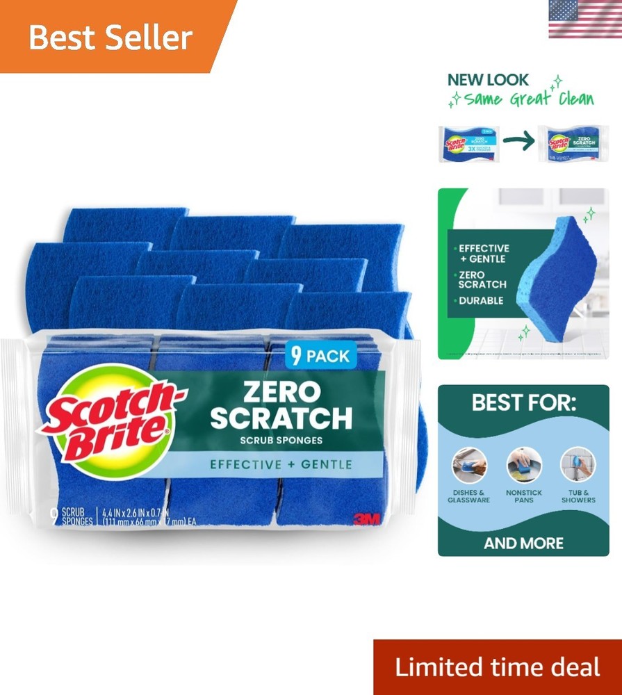 Non-Scratch Blue Scrub Sponges 9 Pack
