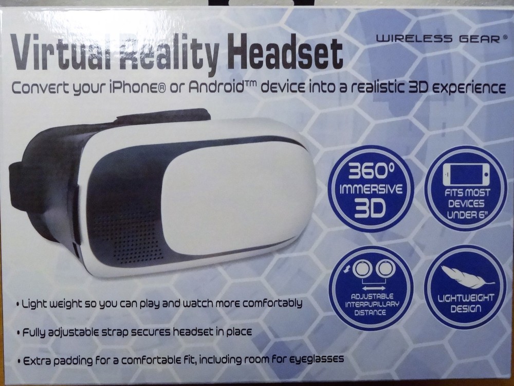 VIRTUAL REALITY HEADSET BY WIRELESS GEAR (NEW IN BOX)