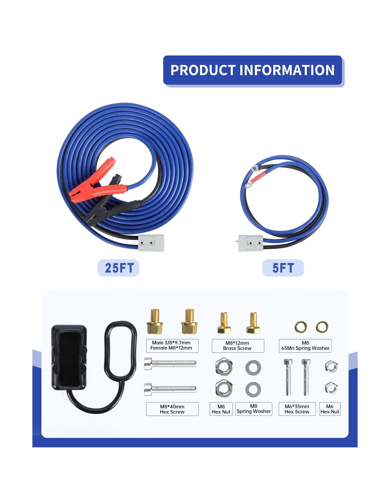 00 Gauge 30 FT Heavy Duty Jumper Cables - 1500Amp Booster Jumper Cable for Ca...