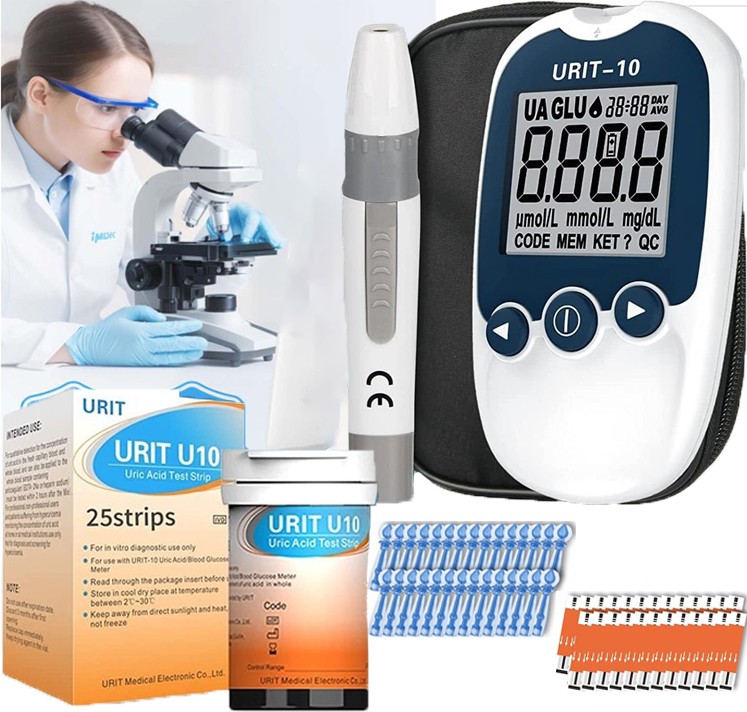 URIT-10 Uric Acid Meter Uric Tester 25pcs Test Strips 25 Second Fast Result cdd