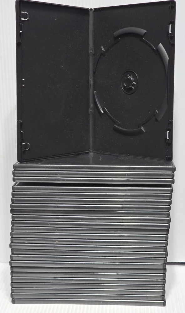 25x -Slim Slimline Empty Black PREMIUM Single DVD Replacement Clear Sleeve Cases