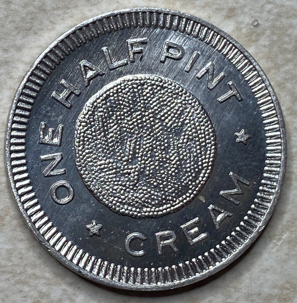 T9291 One Half Pint Cream, Unknown  Anillo Restrike Arcade Token
