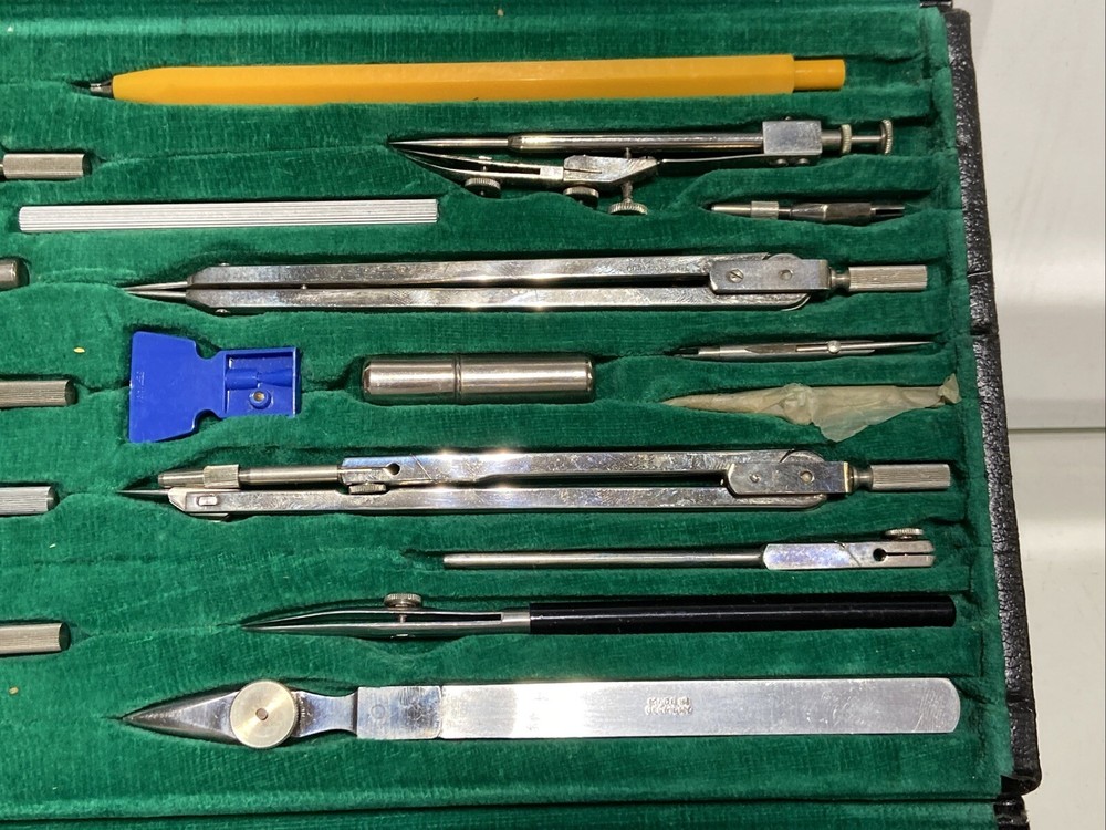 Vintage German Drafting Set 19- Tools Precision Engineering Drawing Kit