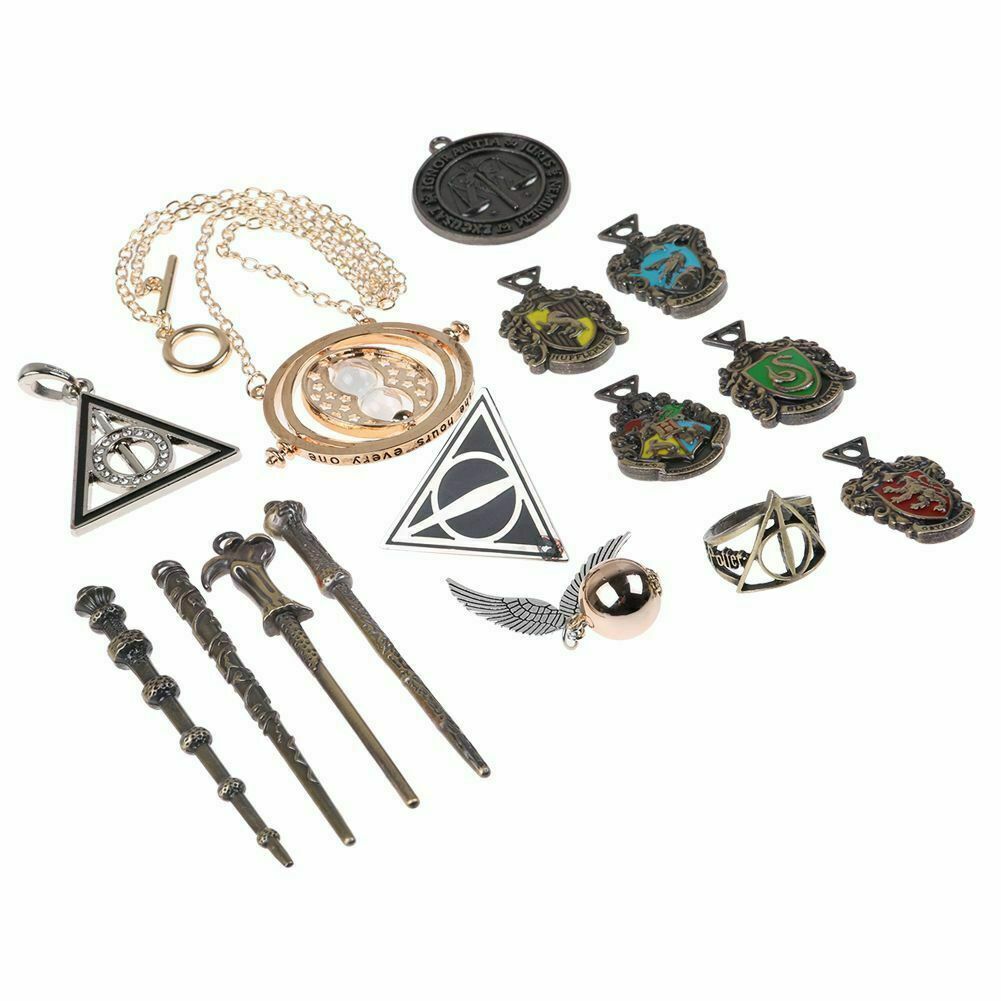 Brand New 15 PCS Harry Potter wand Magical wands rings necklace decorate cosplay