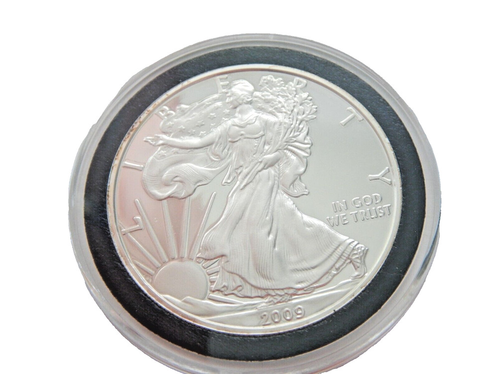 2009 DC Proof Overstrike 1oz Mint State Silver Eagle $1 Daniel Carr