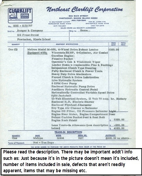 Bobcat 7213012 Plastic bumper loader cooling system New Old Stock