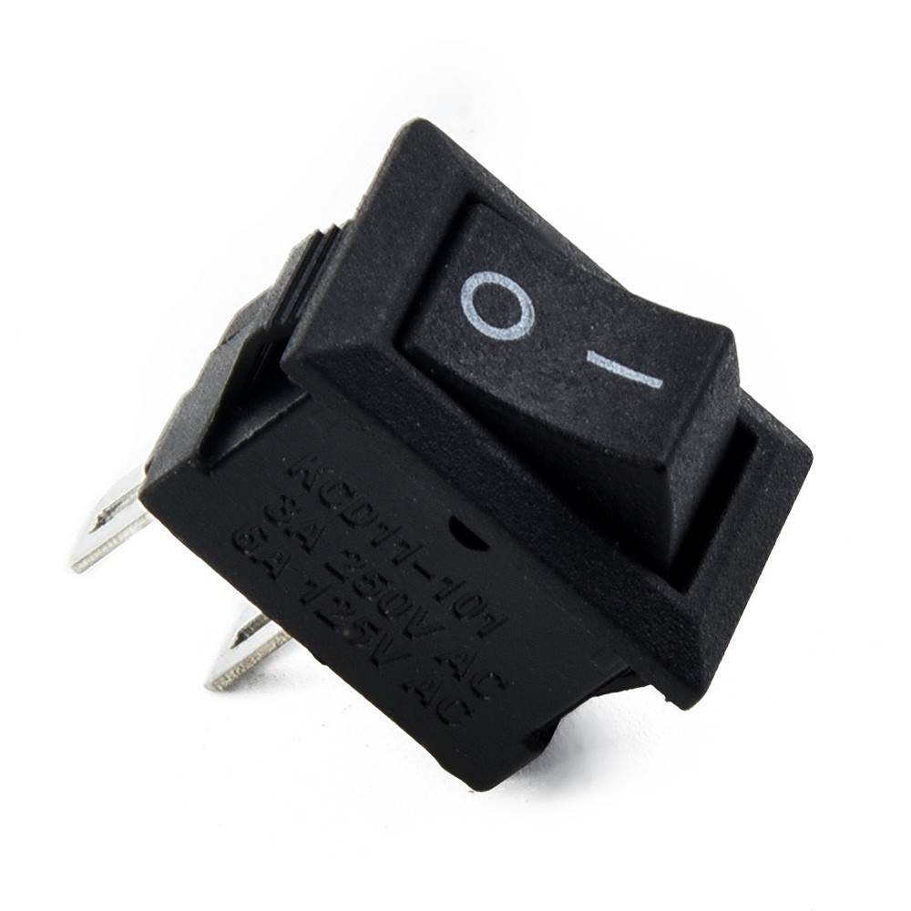 10pcs spst on/off switch mini black 2 plug toggle switch DC 12V 16A