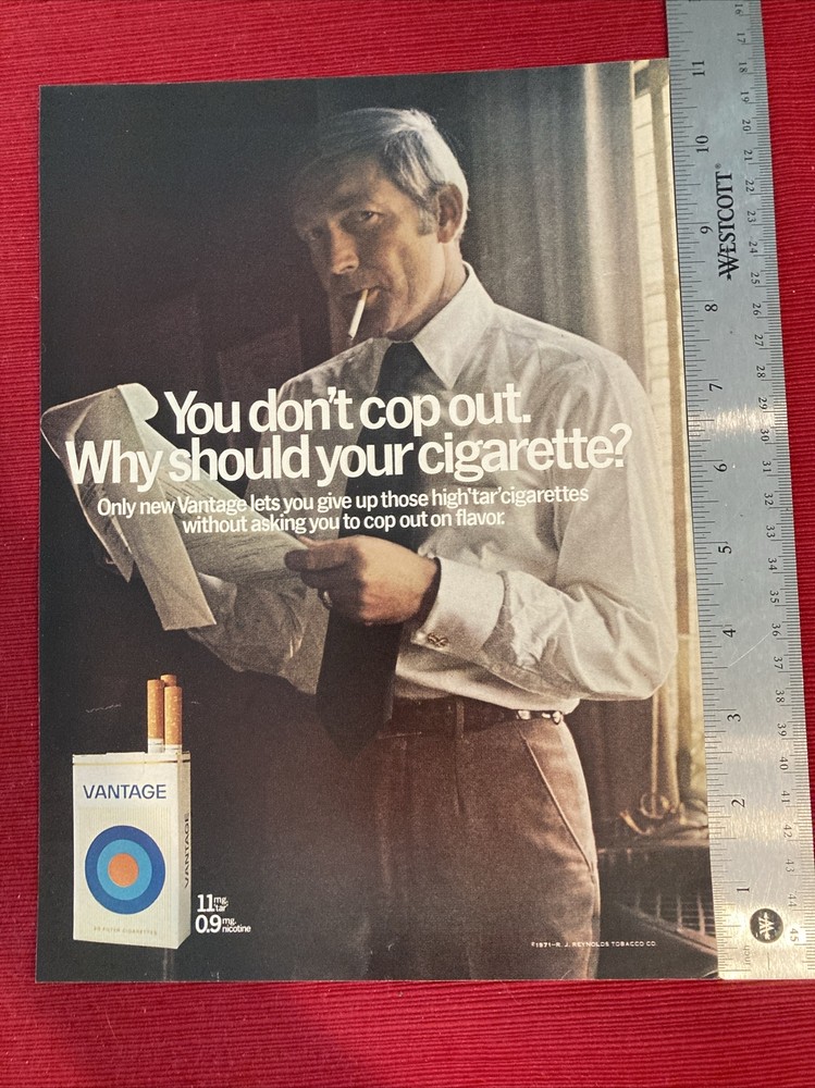 Vantage Cigarettes 1971 Print Ad Great To Frame!