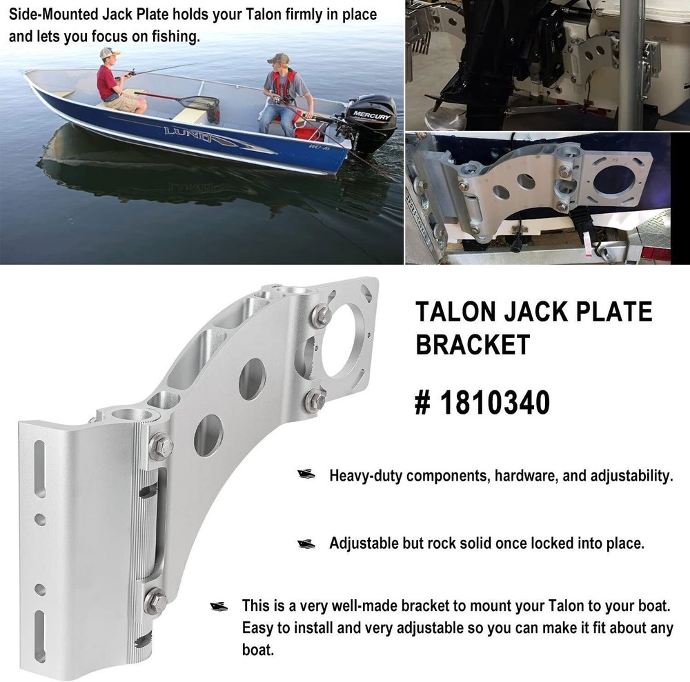 1810340 Talon Side Mounted Jack Plate Adapter Bracket Mount Extension Plate Tool