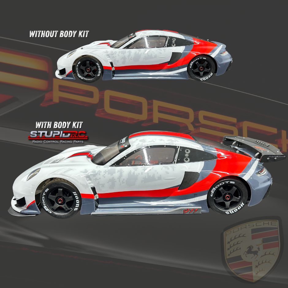 Bittydesign P-GT3R Porsche compatible Body Kit Black StupidRC