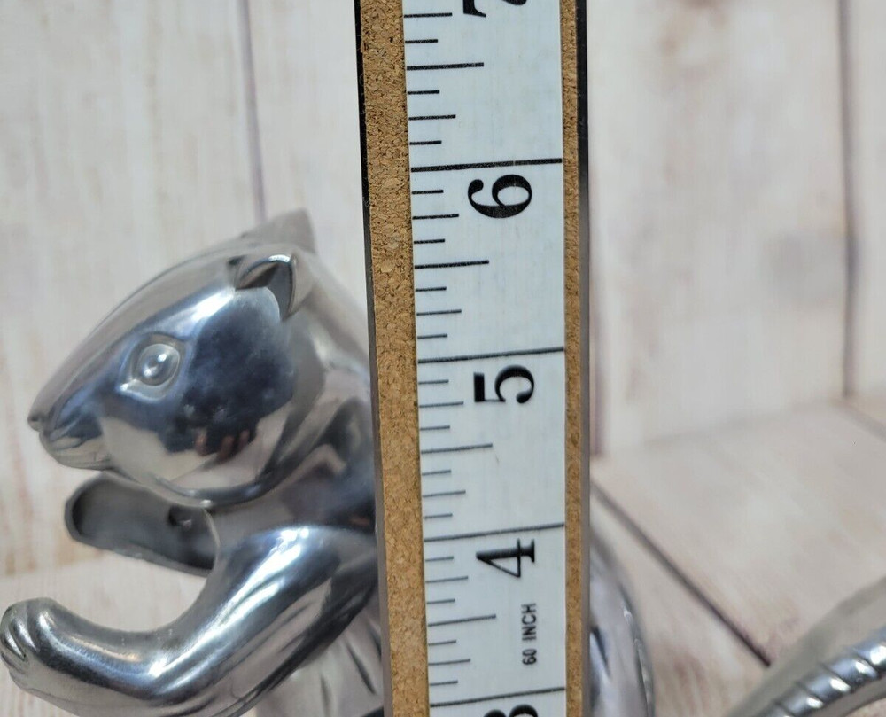 Vintage Cast Polished Aluminum Squirrel Nutcracker