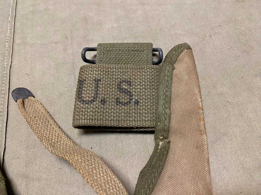 ORIGINAL WWII US ARMY M1942 PICK AXE MATTOCK CARRIER COVER-TRANSITION DATED:1944