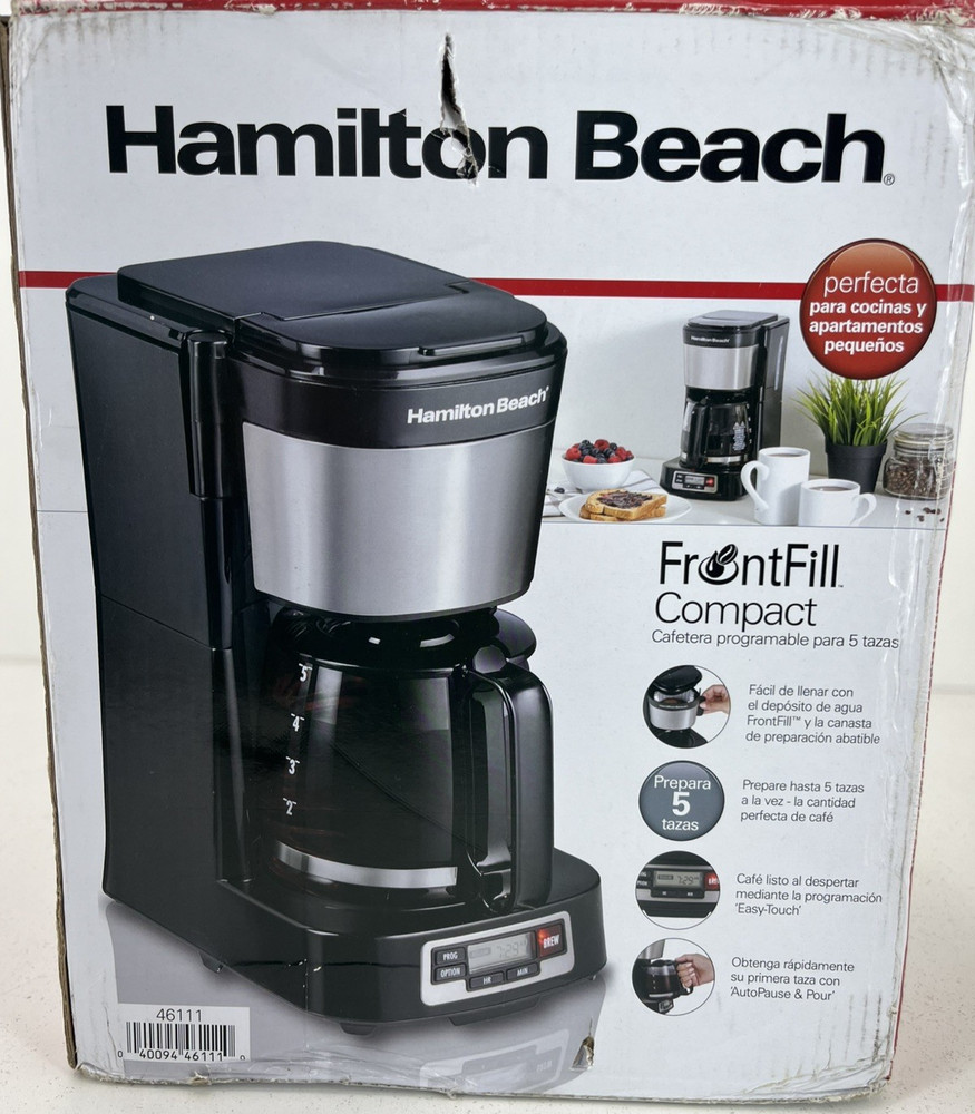 Hamilton Beach FrontFill  Mini Brew Compact 5 Cup Programmable Coffee Maker