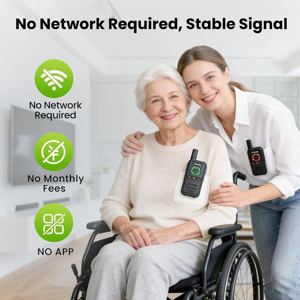 Wireless Intercom System, 2 Way Voice Intercom for Home, 1.5-Mile Long Range,...