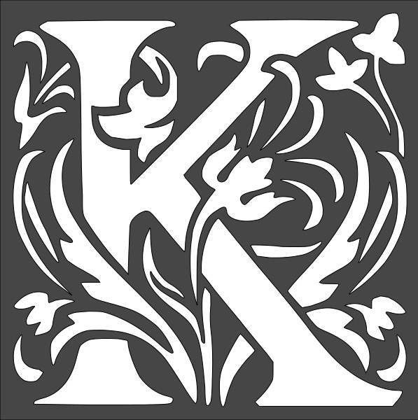 1- 8x8 inch Stencil, (VK-88) Letter K (6mil)*****