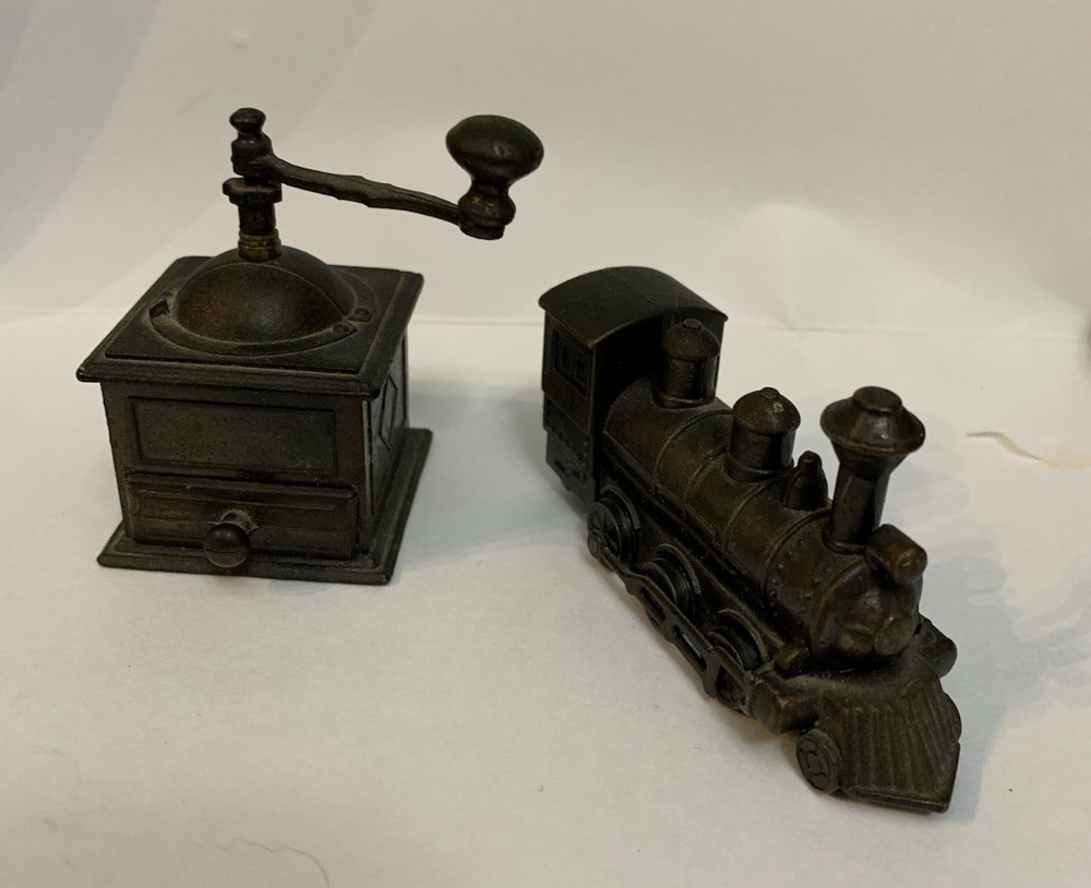 Enesco Die-Cast Train Engine and coffee grinder Pencil Sharpener
