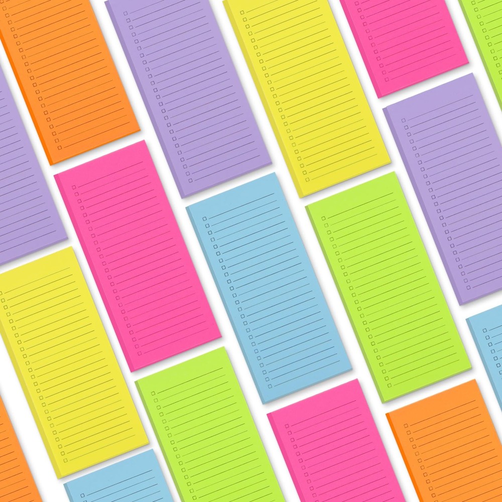 6 Pack Magnetic Notepads, Notepads Grocery List 6 pack, Multiple Colour