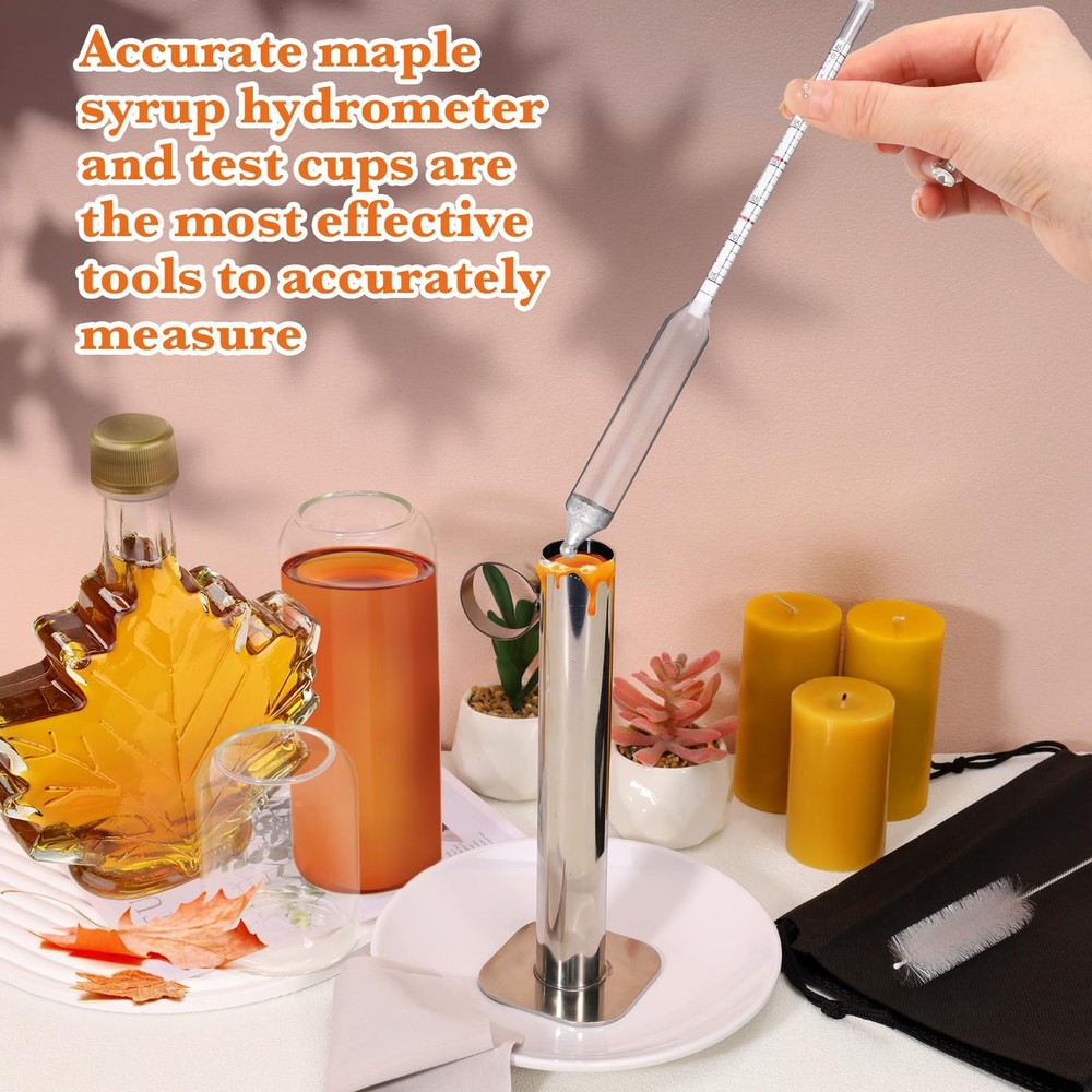 6pcs Maple Syrup Hydrometer Kit,Maple Syrup Density Kit,Stainless Steel Maple...