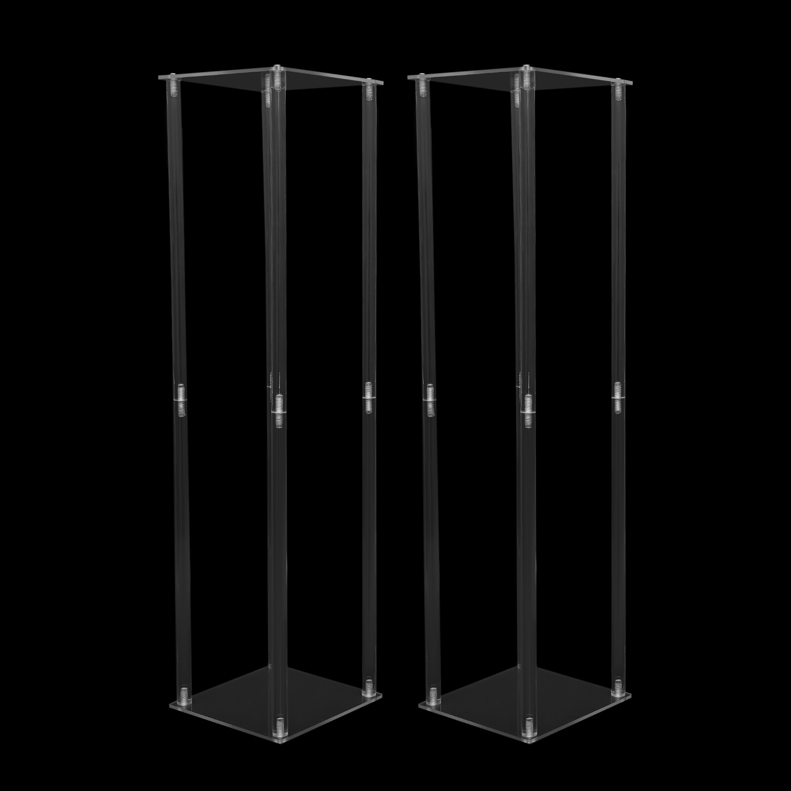 2pcs Tall Elegant Decorative Vase Column Acrylic Flower Stand Display Wedding