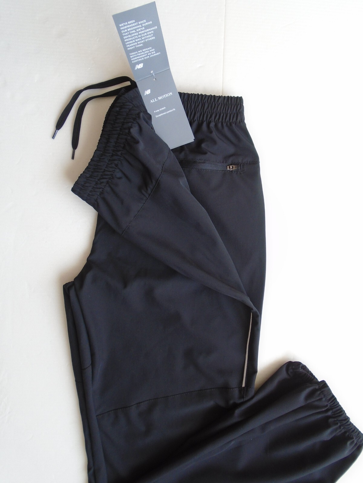 NEW BALANCE All Motion JOGGERS Mens Running Pants Black w/Back Pkt. Sz. S,M,L,XL