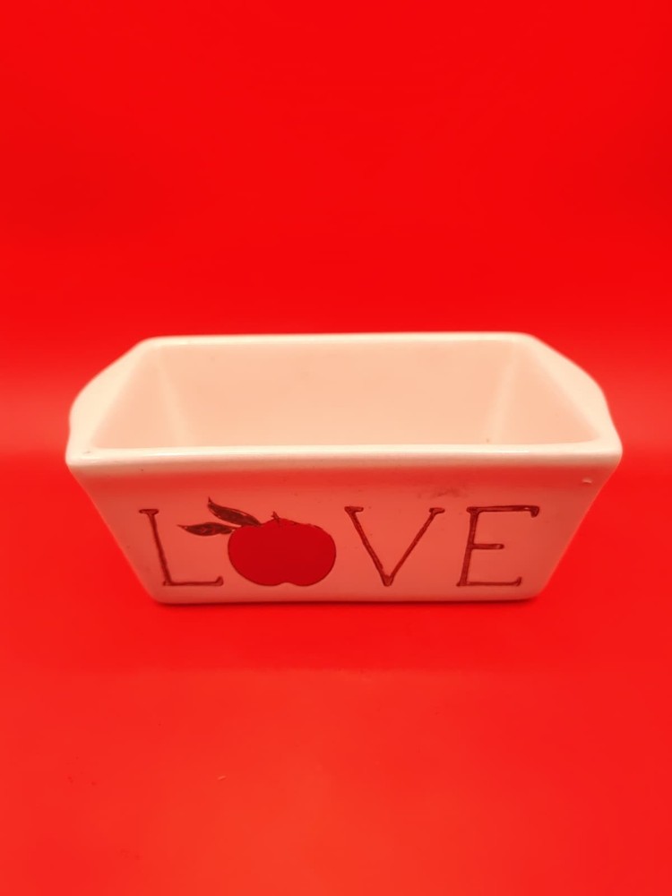 Nantucket Mini Ceramic Baking Loaf Dish - LOVE & Apples Pattern
