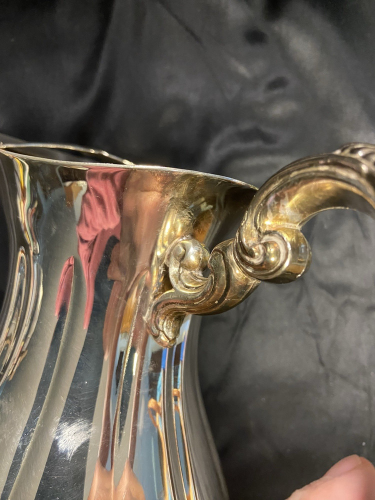 Vintage 80s Sheffield Silver Co Footed Water Pitcher Holloware S8506 9" Tall