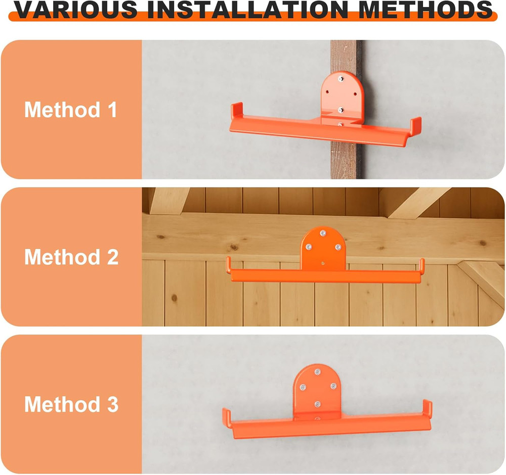 Heavy Duty 3-Pack Backpack Blower Rack with Hose Holder for Tool Storage