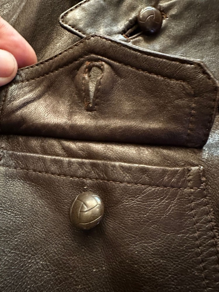 WW2 German Luftwaffe leather flight jacket ADEFA Minty 4 Patch Pockets Bakelite