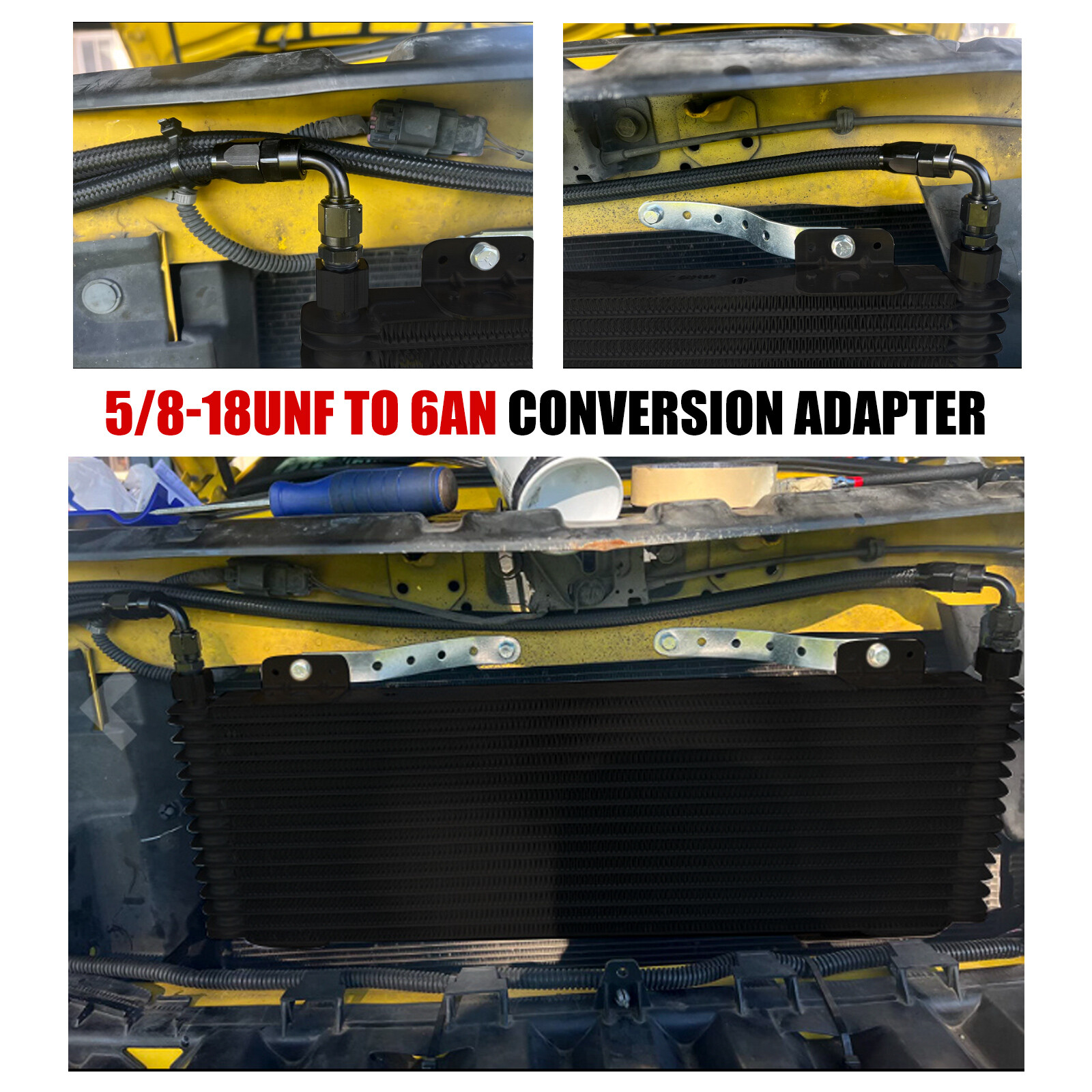 New Automatic Transmission Oil Cooler Max Heavy Duty 40,000 GVW + 6AN Fittings