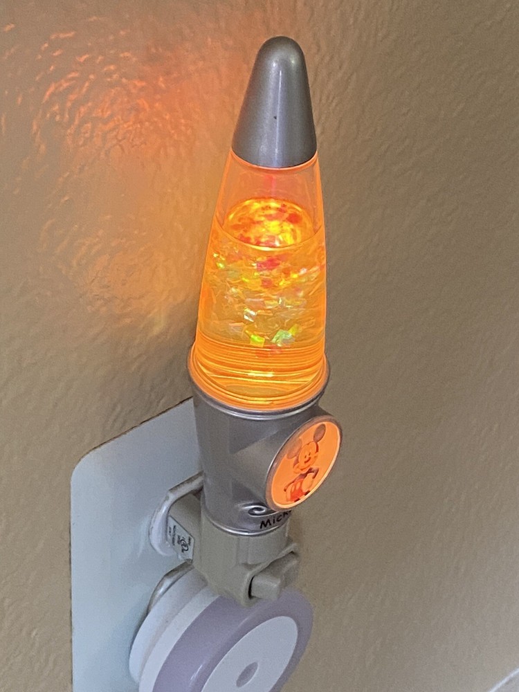 Disney Mickey Mouse Magic Sparkle Motion Lava Lamp Bubble Night Light (Plug In)
