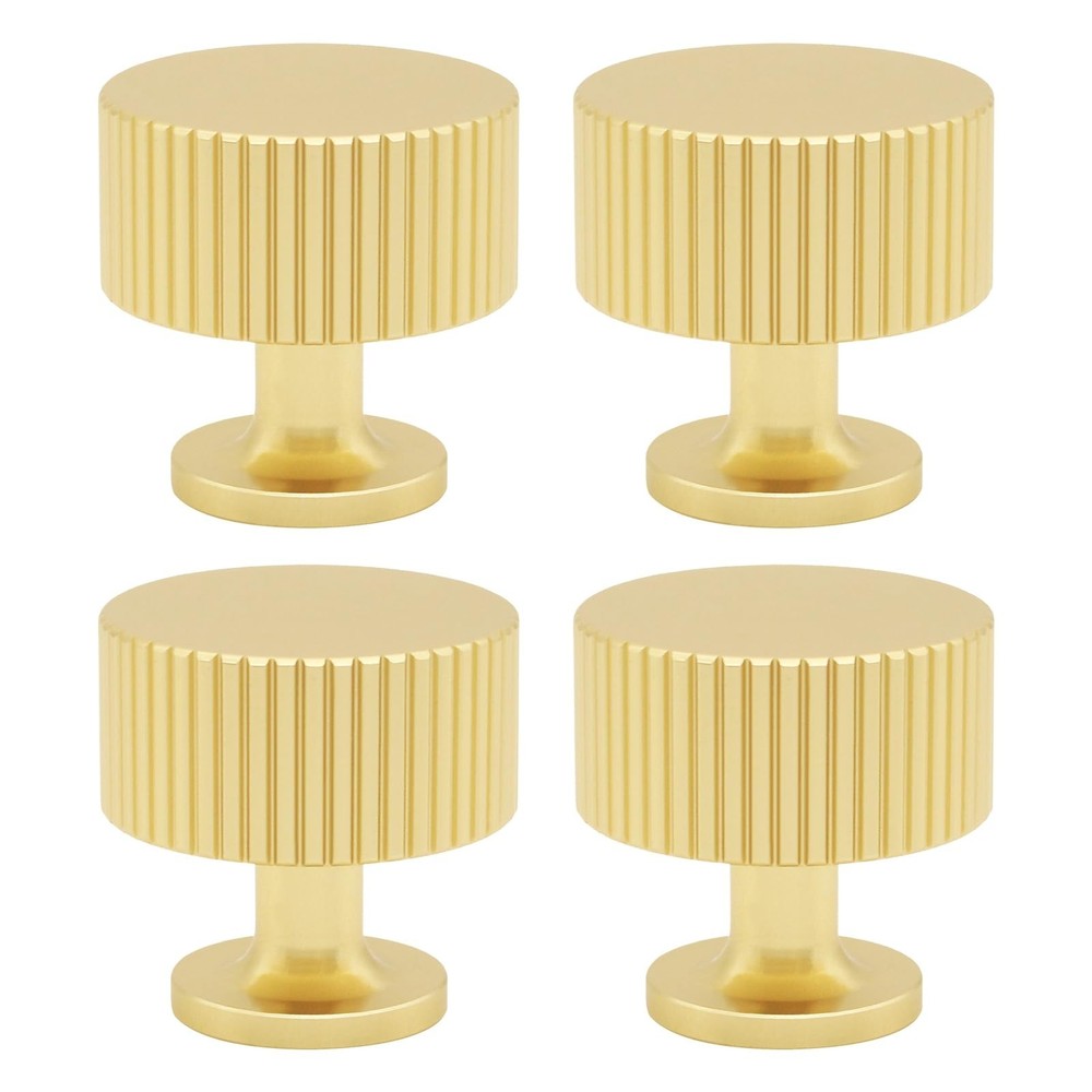 4 Pack Gold Cabinet Knobs Brushed Brass Dresser Drawer Knobs, Kitchen Knobs f...