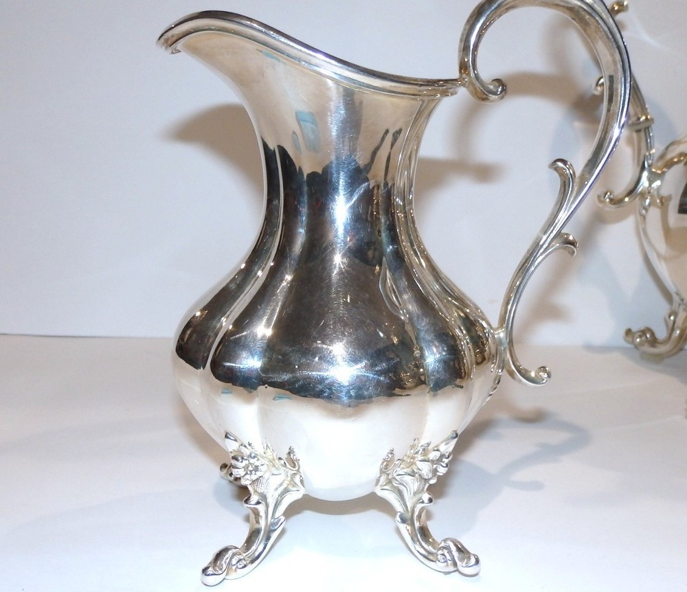 Reed & Barton SilverPlated WINTHROP PUMPKIN COFFEE TEA SET #1795 w Flaws--- READ