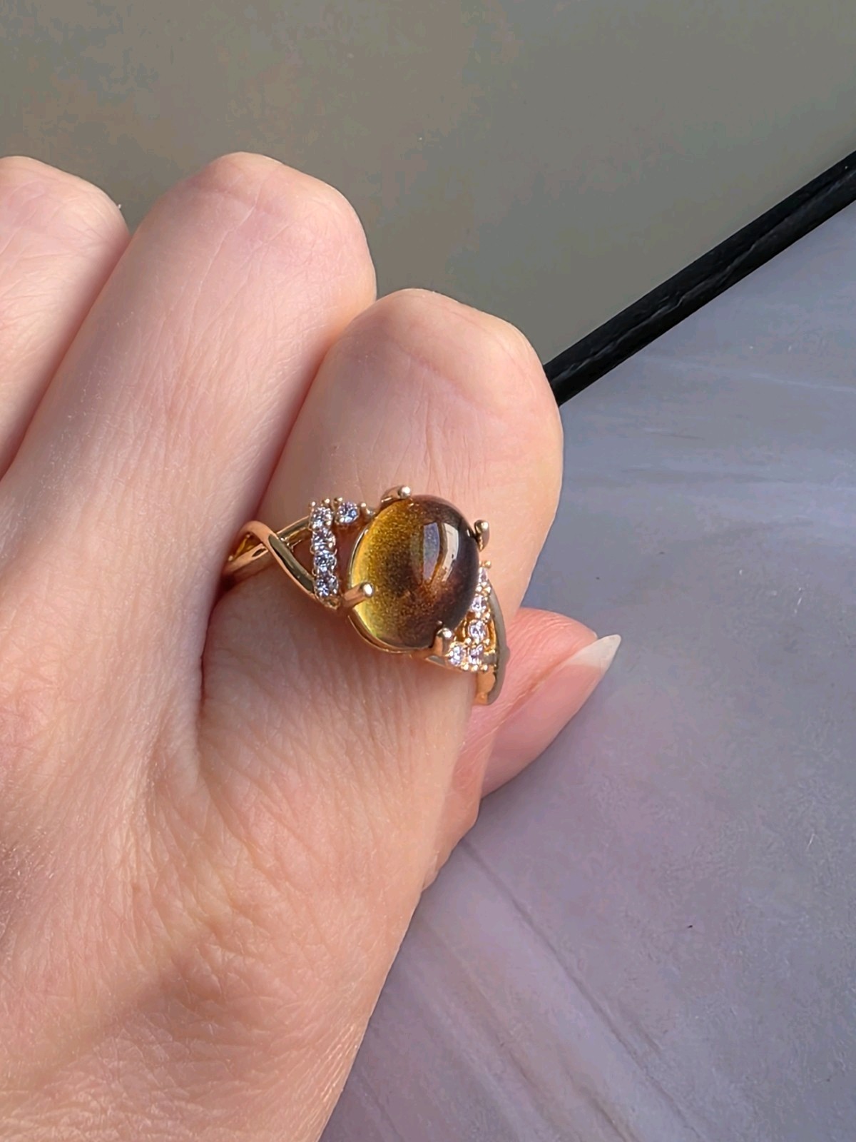 Gold Mood Ring Adjustable Color Change Thumb Rings For Women 14k