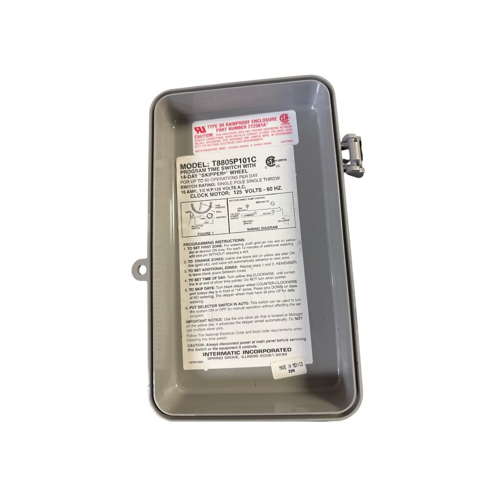 Intermatic T8805P101C Automatic Sprinkler Timer QUALITY TIMER ONLY Used good .